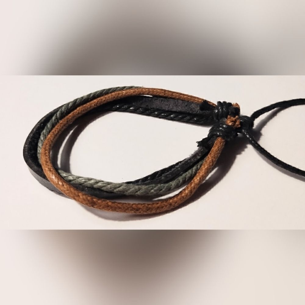 Men's‎ bracelet leather layered new d86